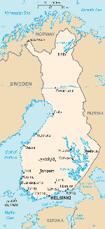 mapa Finlândia